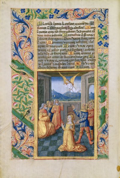 Judith aan het bidden, uit het Getijdenboek van Lodewijk van Orléans, 1490 door Jean Colombe