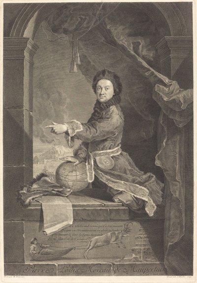 Pierre Louis Moreau de Maupertuis door Jean Daullé after Robert Levrac Tournieres