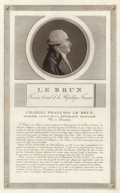 Portret van Charles-Francois Lebrun, hertog van Plaisance door Jean Duplessi Bertaux