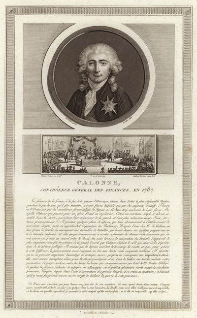 Portret van Charles Alexandre, vicomte de Calonne door Jean Duplessi Bertaux