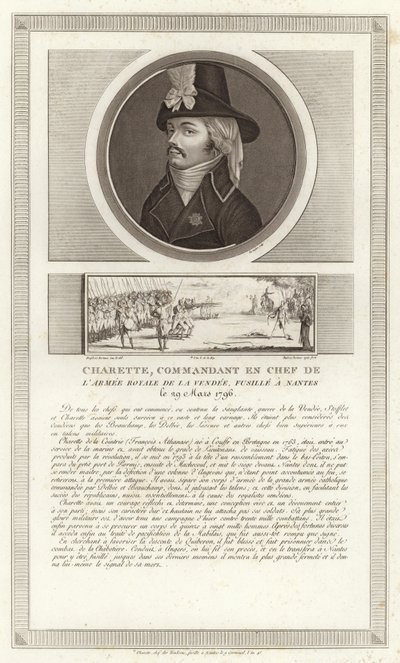 Portret van Francois de Charette door Jean Duplessi Bertaux