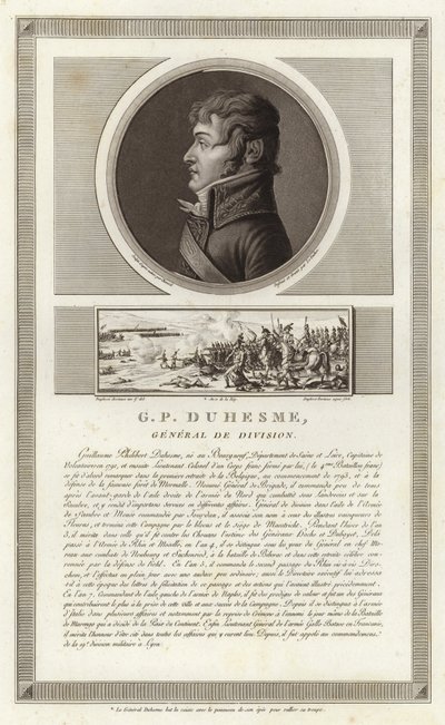 Portret van Guillaume Philibert Duhesme door Jean Duplessi Bertaux