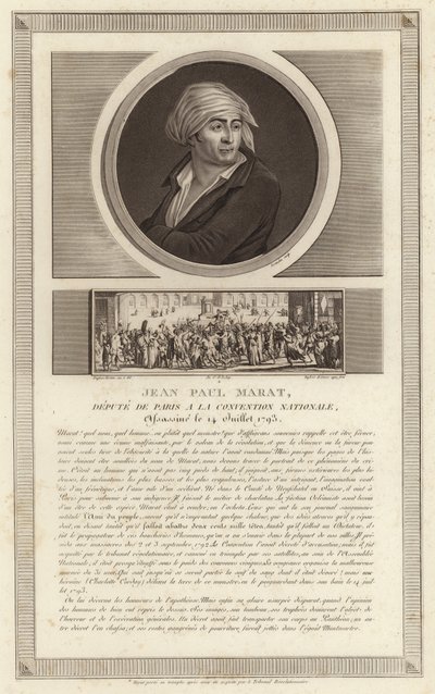 Portret van Jean-Paul Marat door Jean Duplessi Bertaux