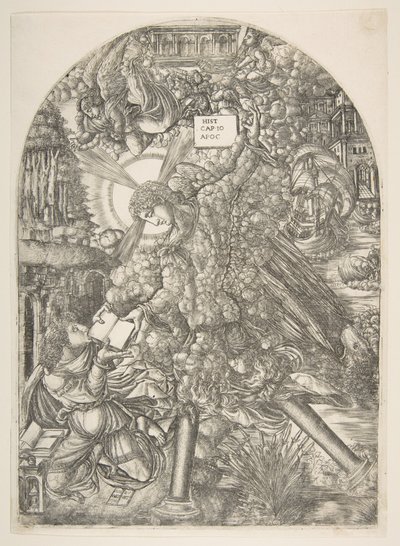 De engel geeft Sint Jan het boek om te eten, uit de Apocalyps door Jean Duvet