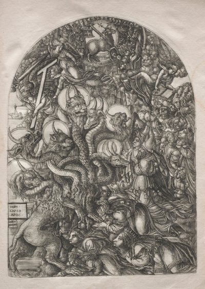 De Apocalyps: Het Beest met Zeven Hoofden en Tien Horens, 1546-1556 door Jean Duvet