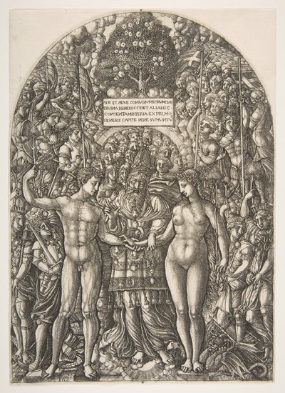 Het huwelijk van Adam en Eva, uit De Apocalyps, ca. 1540-55 door Jean Duvet