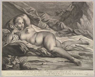 Studie van een Liggend Naakt door Jean Edme Nochez
