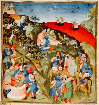 Ms Fr.247 f.25 Het verhaal van Joseph, illustratie, uit 