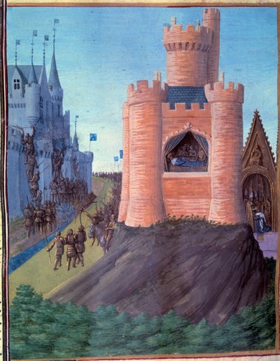 Beleg van Avignon (1226). Dood van Lodewijk VIII. Kroning van Saint Louis (Lodewijk IX). Miniatuur in 