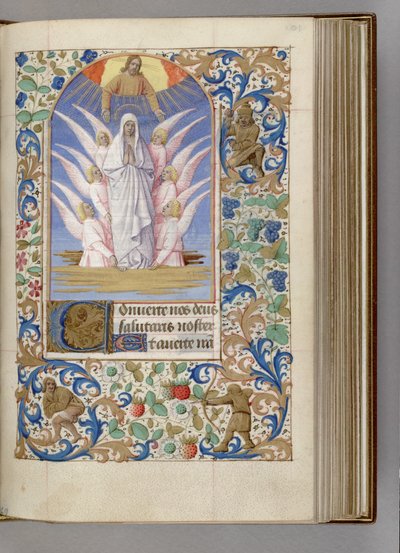 De Tenhemelopneming van de Maagd Getijdenboek, 1450-1499 door Jean Fouquet