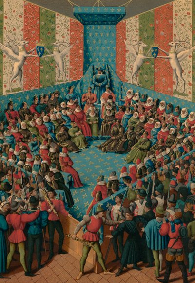 Vonnis over Jan II van Alençon, 15e eeuw door Jean Fouquet