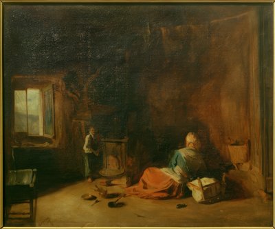 Boereninterieur door Jean Francois Gigoux