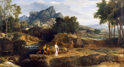 Landschap met figuren door Jean Francois I Millet