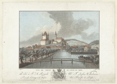 Gezicht op Thun (Vues remarquables des montagnes de la Suisse) door Jean Francois Janinet