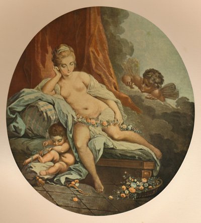 Venus en Reflexion, Venus in gedachten, ca. 1785 door Jean Francois Janinet