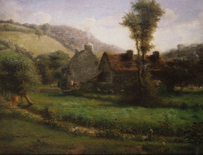 Huisje in een landschap, c.1871 door Jean Francois Millet