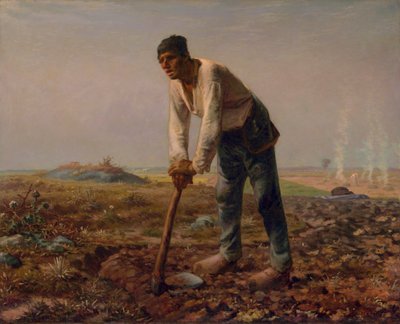 Man met een schoffel, ca.1860-62 door Jean Francois Millet