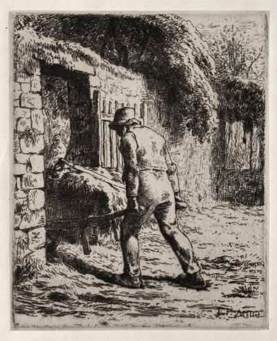Boer Terugkerend van de Mesthoop, 1855-1856 door Jean Francois Millet