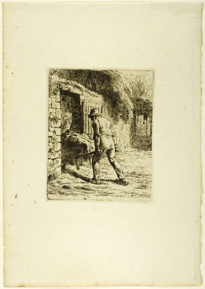 Boer met een Kruiwagen door Jean Francois Millet
