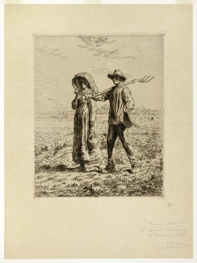 Boeren op weg naar werk door Jean Francois Millet