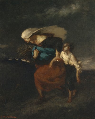 Terugtrekking uit de storm door Jean Francois Millet