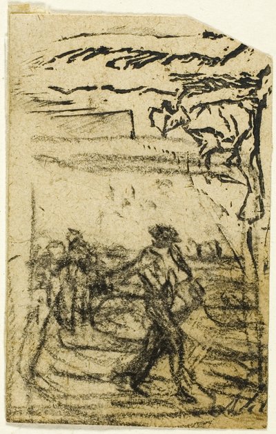 Schetsen, Fragment: Boer Zittend aan de Voet van een Boom door Jean Francois Millet