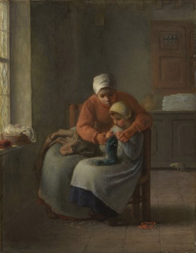 De breiles, ca. 1860 door Jean Francois Millet