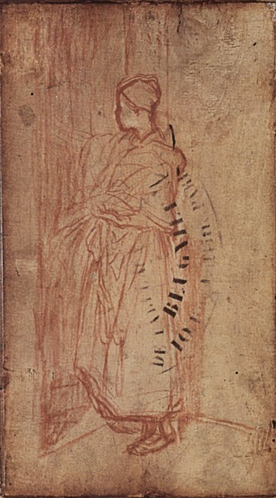 Jonge vrouw die linnengoed uit een plank haalt, c.1850-52 door Jean Francois Millet