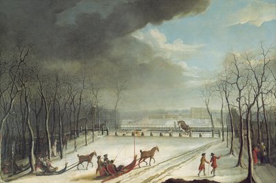 De Prins van Condé op jacht in een slee in 1767 door Jean Francois Perdrix