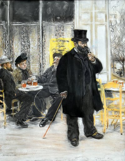 Bohemiens in het Café door Jean Francois Raffaelli