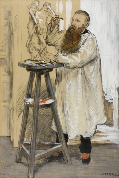 Portret van de beeldhouwer Auguste Rodin in zijn atelier, c.1889 door Jean Francois Raffaelli