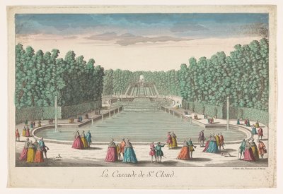 Gezicht op de Cascades van de Tuin van het Château de Saint-Cloud door Jean François Daumont