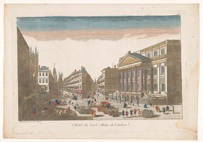 Gezicht op het Mansion House te Londen door Jean François Daumont