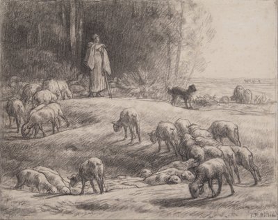 De herderin door Jean Francois Millet