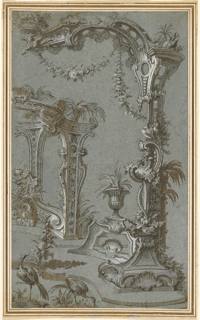 Een Rococo Tuin Trellis en Prieel door Jean François de Cuvilliés I