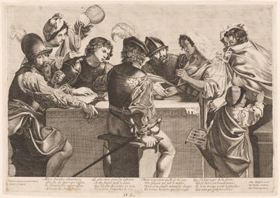 De waarzegster door Jean Ganière after Valentin de Boullogne