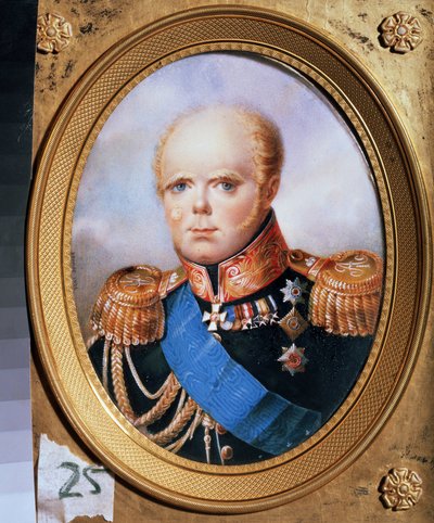 Portret van de grootvorst Constantijn Pavlovitsj van Rusland door Jean Henri Benner