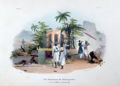 Palanquin-dragers door Jean Henri Marlet