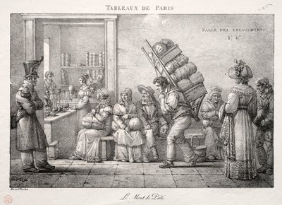 Scènes van Parijs: Het Pandjeshuis door Jean Henri Marlet