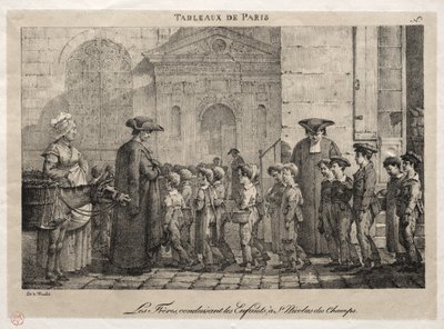 Scènes van Parijs: De Broeders die de Kinderen naar St. Nicolaas van de Velden Brengen door Jean Henri Marlet