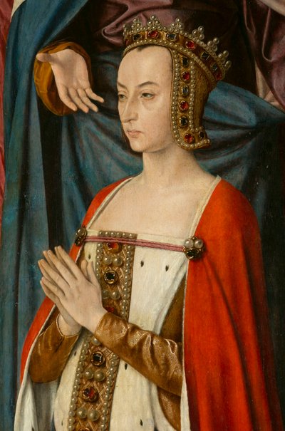 Hertogin Anne de Beaujeu (detail). Drieluik van de meester van Moulins door Jean Hey