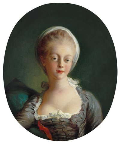Fragonard - Portret van een jonge dame, ca. 1770 - 1772 door Jean Honore Fragonard