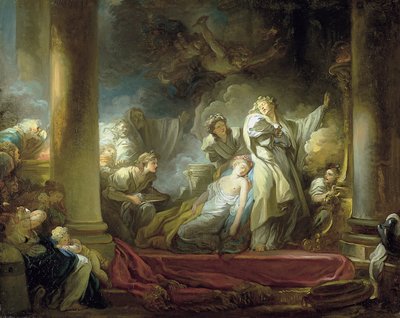 Het offer van Callirhoe door Jean Honore Fragonard