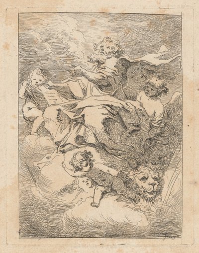 Sint Marcus door Jean Honoré Fragonard after Giovanni Lanfranco