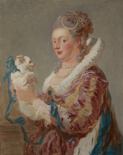 Een vrouw met een hond door Jean Honore Fragonard