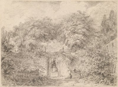 Het kleine park door Jean Honore Fragonard