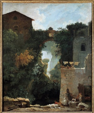 De watervallen van Tivoli. Schilderij door Jean-Honoré Fragonard door Jean Honore Fragonard