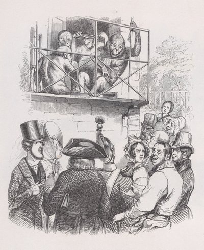 Orang-oetans uit De Volledige Werken van Béranger, 1836 door Jean Ignace Isidore Gérard