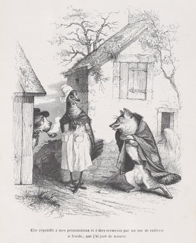 Zij reageerde op mijn protesten en eden met een toon van spot zo koud dat ik zwoer..., ca. 1837-47 door Jean Ignace Isidore Gérard