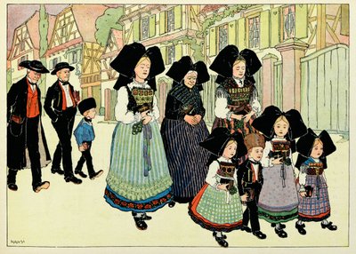 Mijn dorp, degenen die niet vergeten: Uit de kerk door Jean Jacques (1873 1951) Waltz